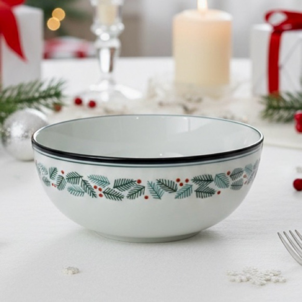 Dansk Holiday Bowl with Festive Leaf Design